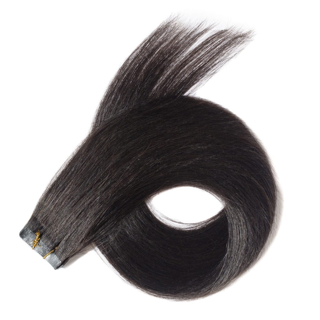 Tape Hair Extentions - Φυσική Τρίχα - 55 cm - Καστανό Σκούρο #1B - 10 TMX MACO HAIR SYSTEMS