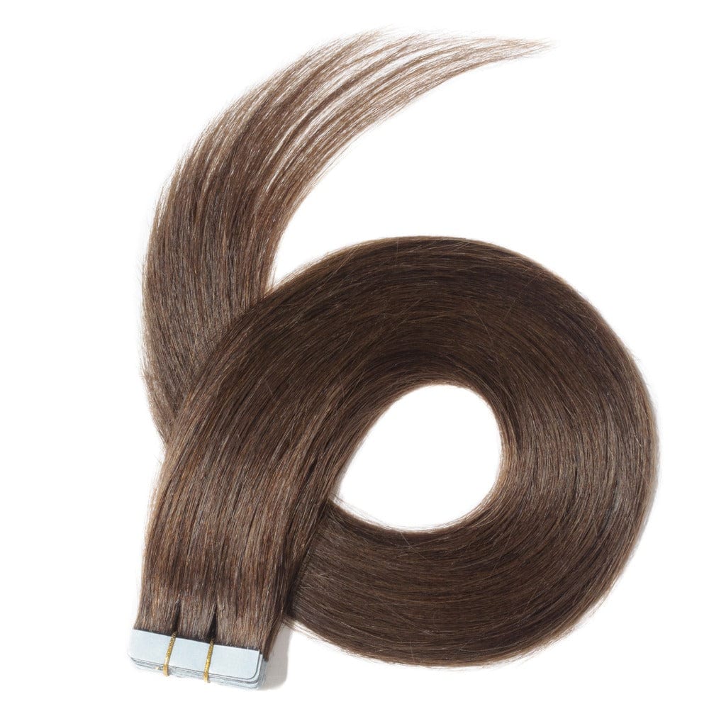 Tape Hair Extentions - Φυσική Τρίχα - 55 cm - Καστανό #2 - 10 TMX MACO HAIR SYSTEMS