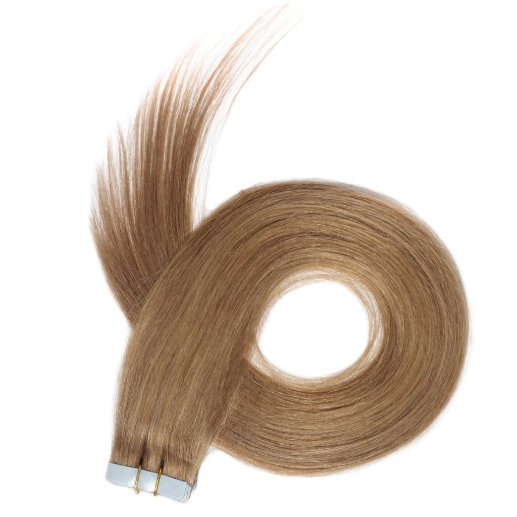 Tape Hair Extentions - Φυσική Τρίχα - 55 cm - Ξανθό Σκούρο #6 - 10 TMX MACO HAIR SYSTEMS