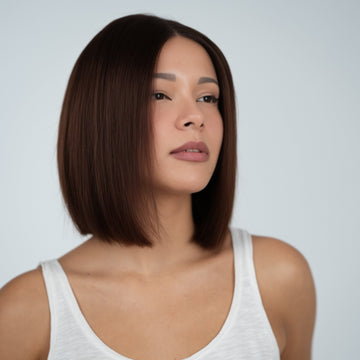 Sophia: Καστανή που Κοκκινίζει Μακριά Ίσια Καρέ Φυσική Περούκα