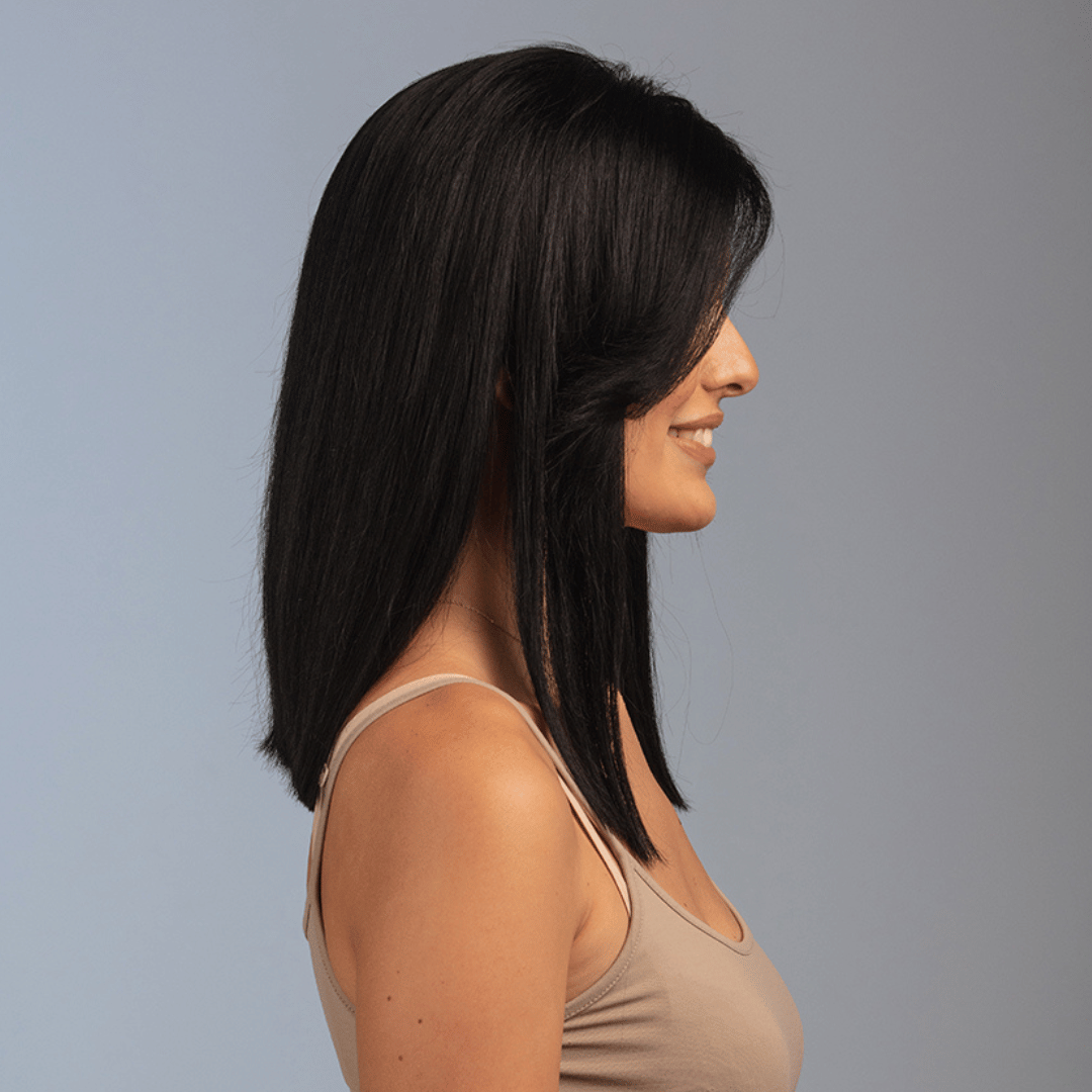 Areti: Μακριά Καρέ Φυσική Περούκα  - Μελαχροινή MACO HAIR SYSTEMS