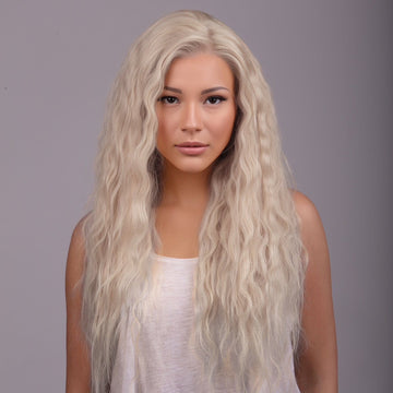 Kim: Μακριά Περουβιανή - Silver Αόρατη Περούκα