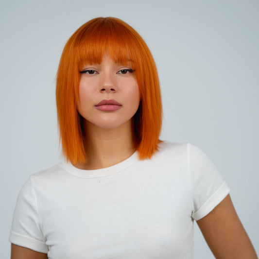 Margarita: Τζίντζερ Καρέ Περούκα με Αφέλειες MACO HAIR SYSTEMS