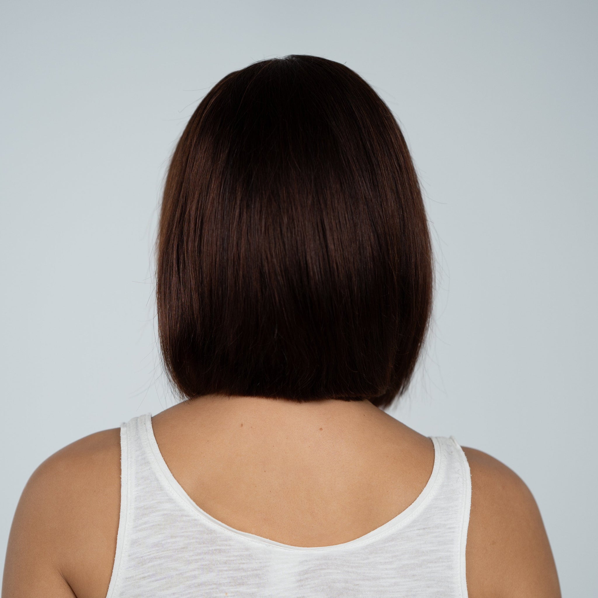 Sophia: Καστανή που Κοκκινίζει Μακριά Ίσια Καρέ Φυσική Περούκα MACO HAIR SYSTEMS