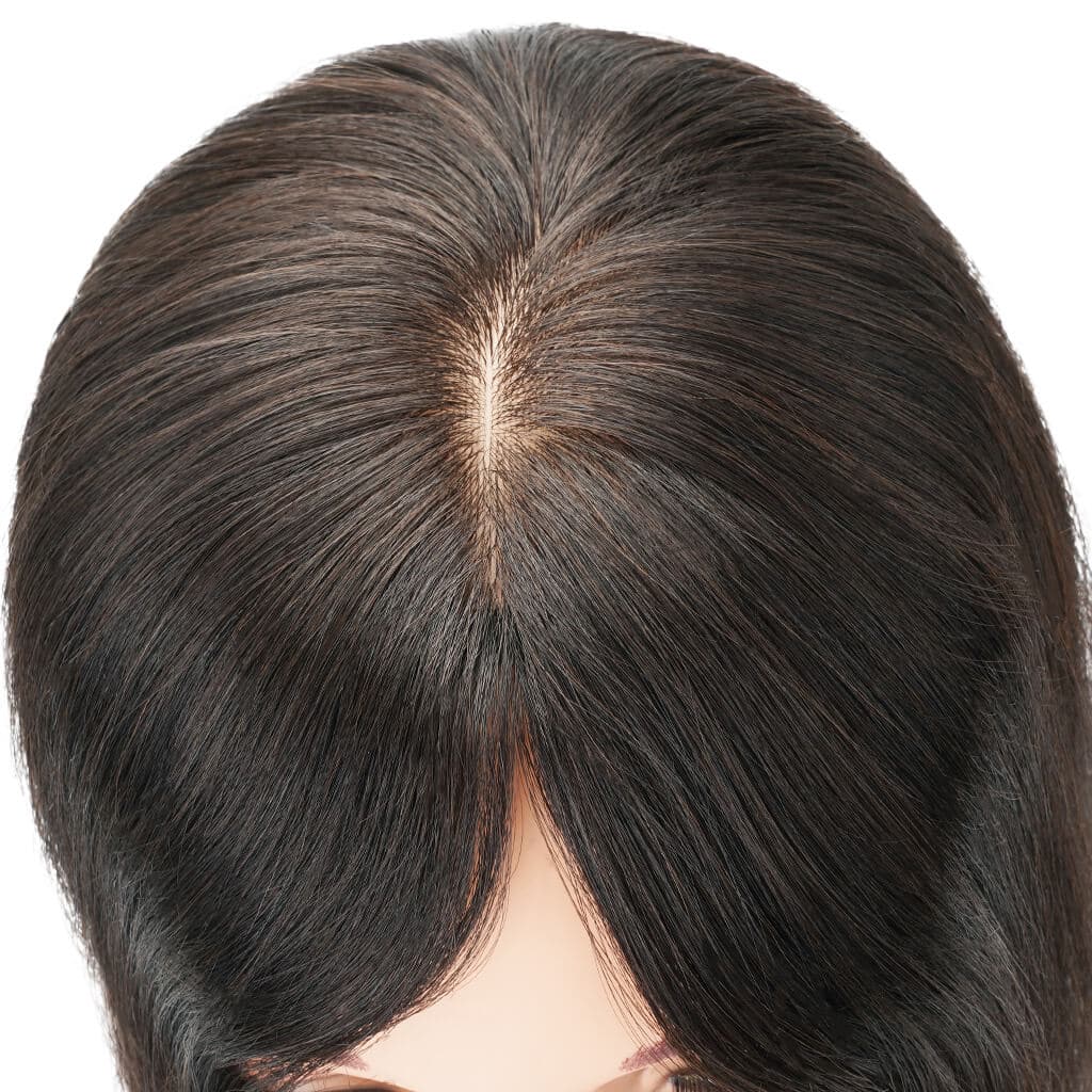 Lace Hair Topper με Μεταξένια Βάση - Καστανό Σκούρο MACO HAIR SYSTEMS